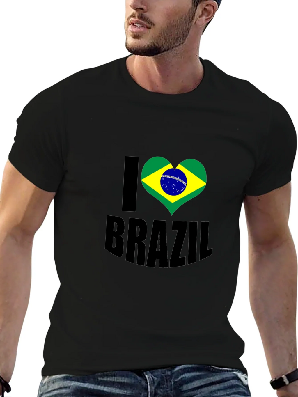 I Heart Brazil Graphic T-Shirt - Mens Black Tee product image 6