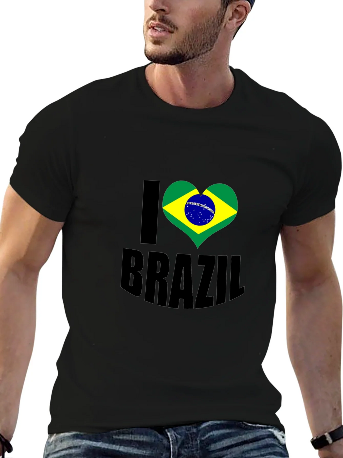 I Heart Brazil Graphic T-Shirt - Mens Black Tee product image 6