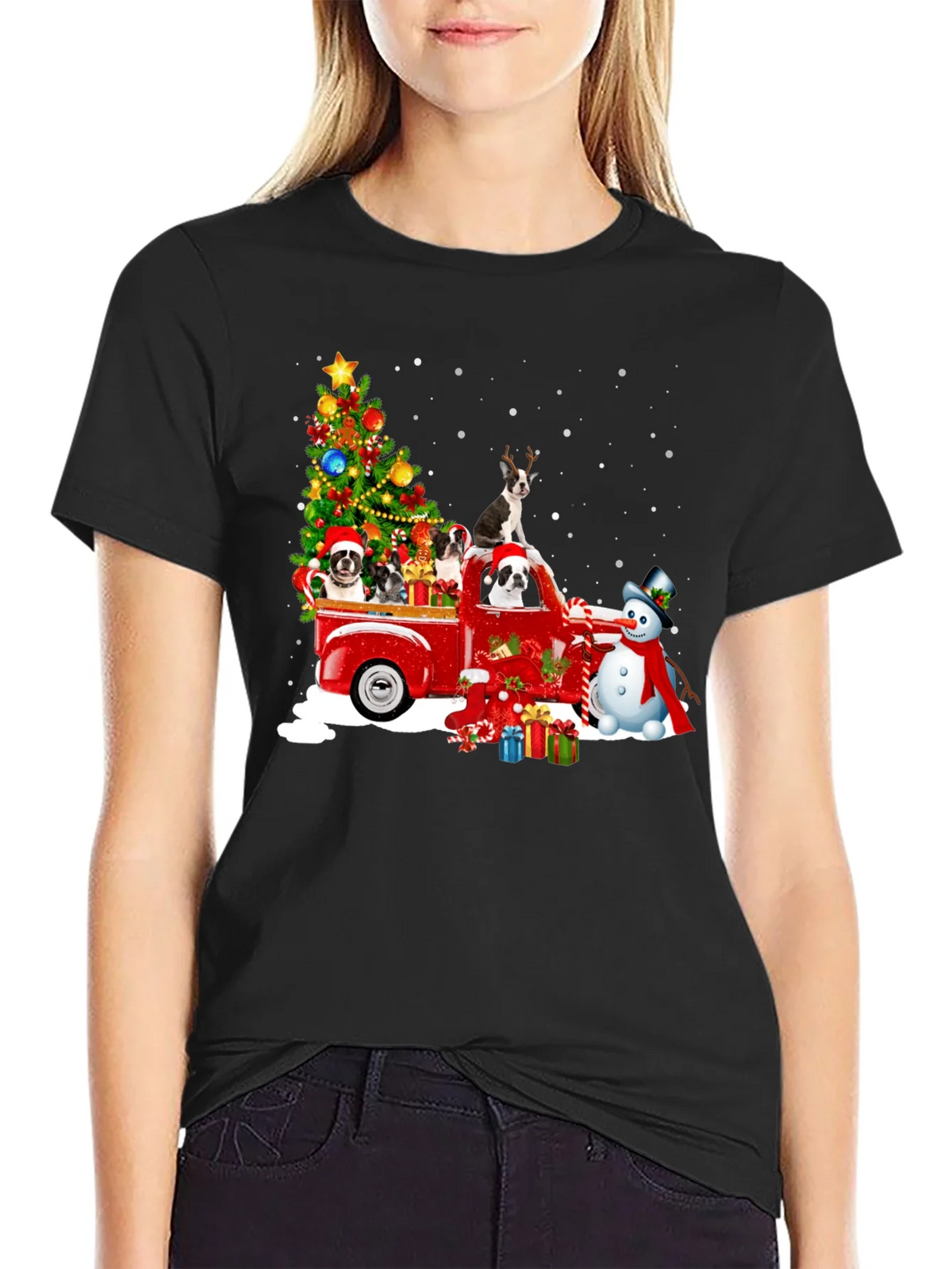 Christmas Dogs in Truck T-Shirt product image 2