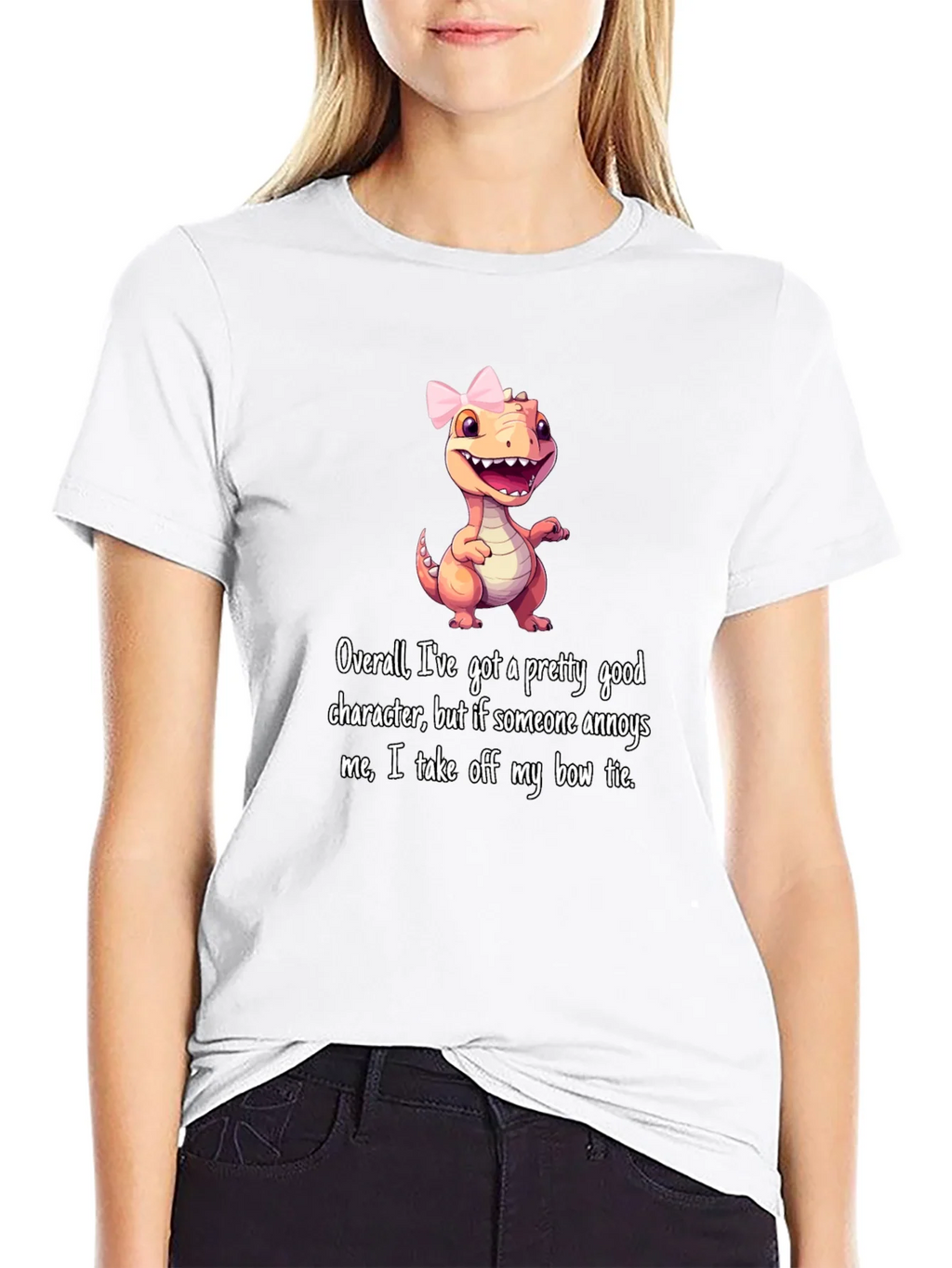 Dino Bow Tie T-Shirt: Good Character But... product image 8