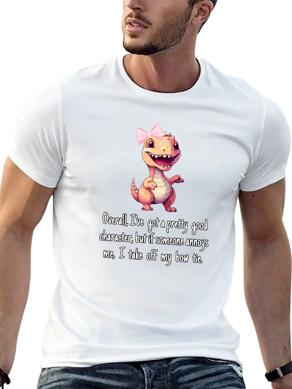 Dino Bow Tie T-Shirt: Good Character But... product image 12