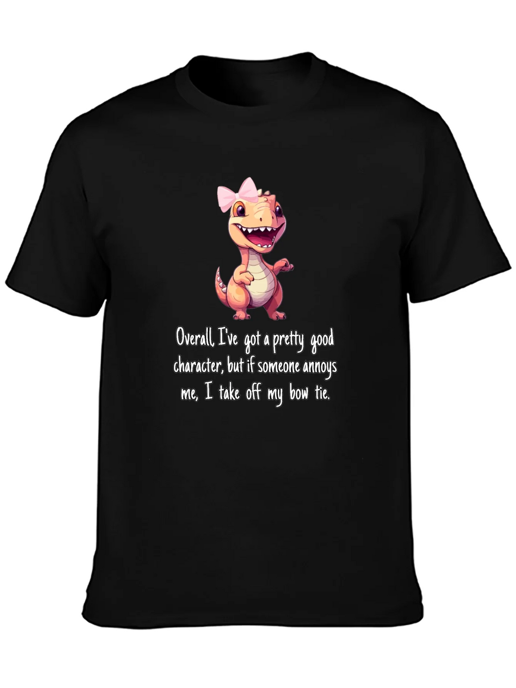 Dino Bow Tie T-Shirt: Good Character But... product image 3