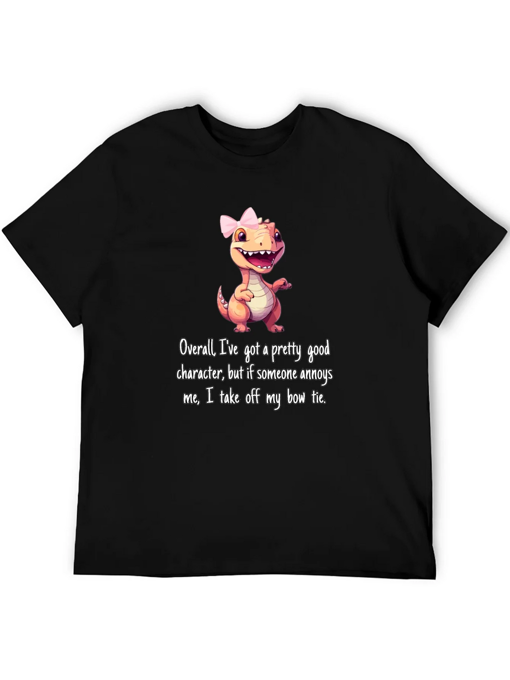 Dino Bow Tie T-Shirt: Good Character But... product image 5