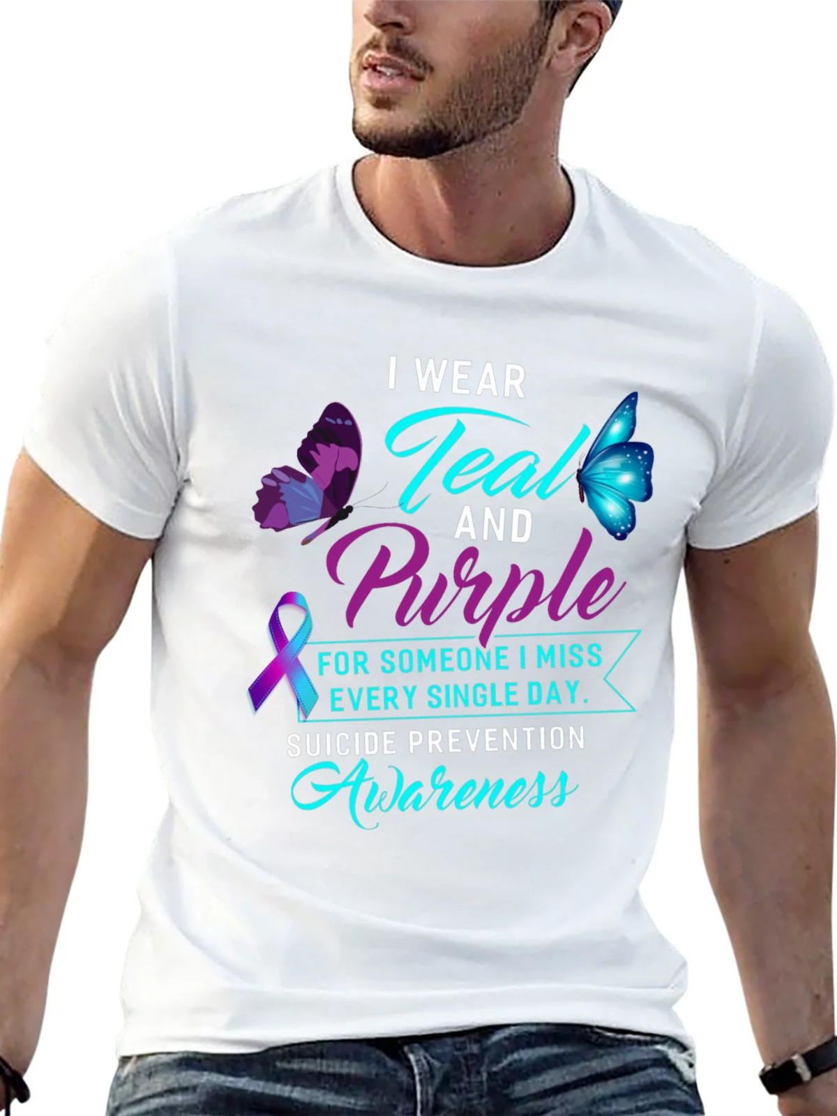 Teal & Purple Suicide Awareness Graphic Tee product image 12