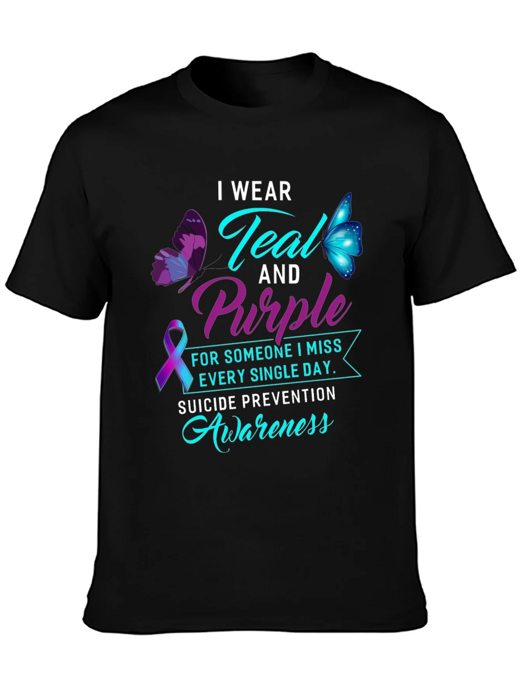 Teal & Purple Suicide Awareness Graphic Tee product image 3