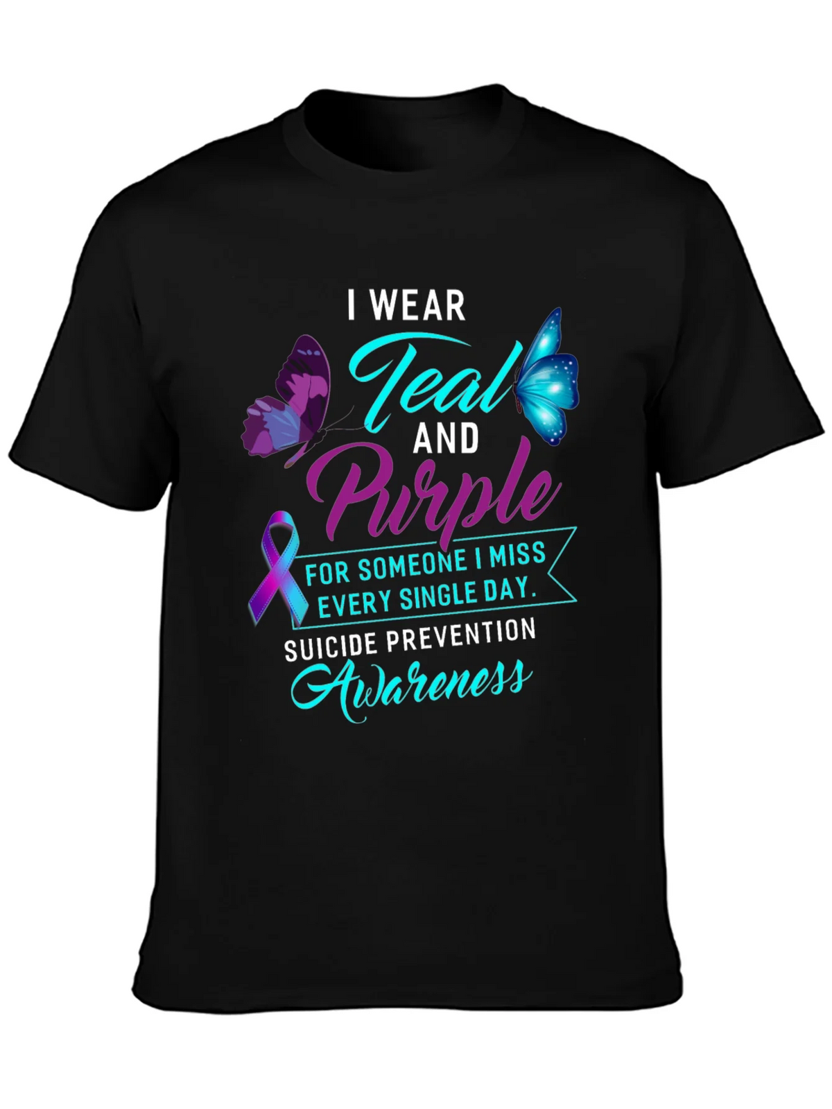 Teal & Purple Suicide Awareness Graphic Tee product image 3