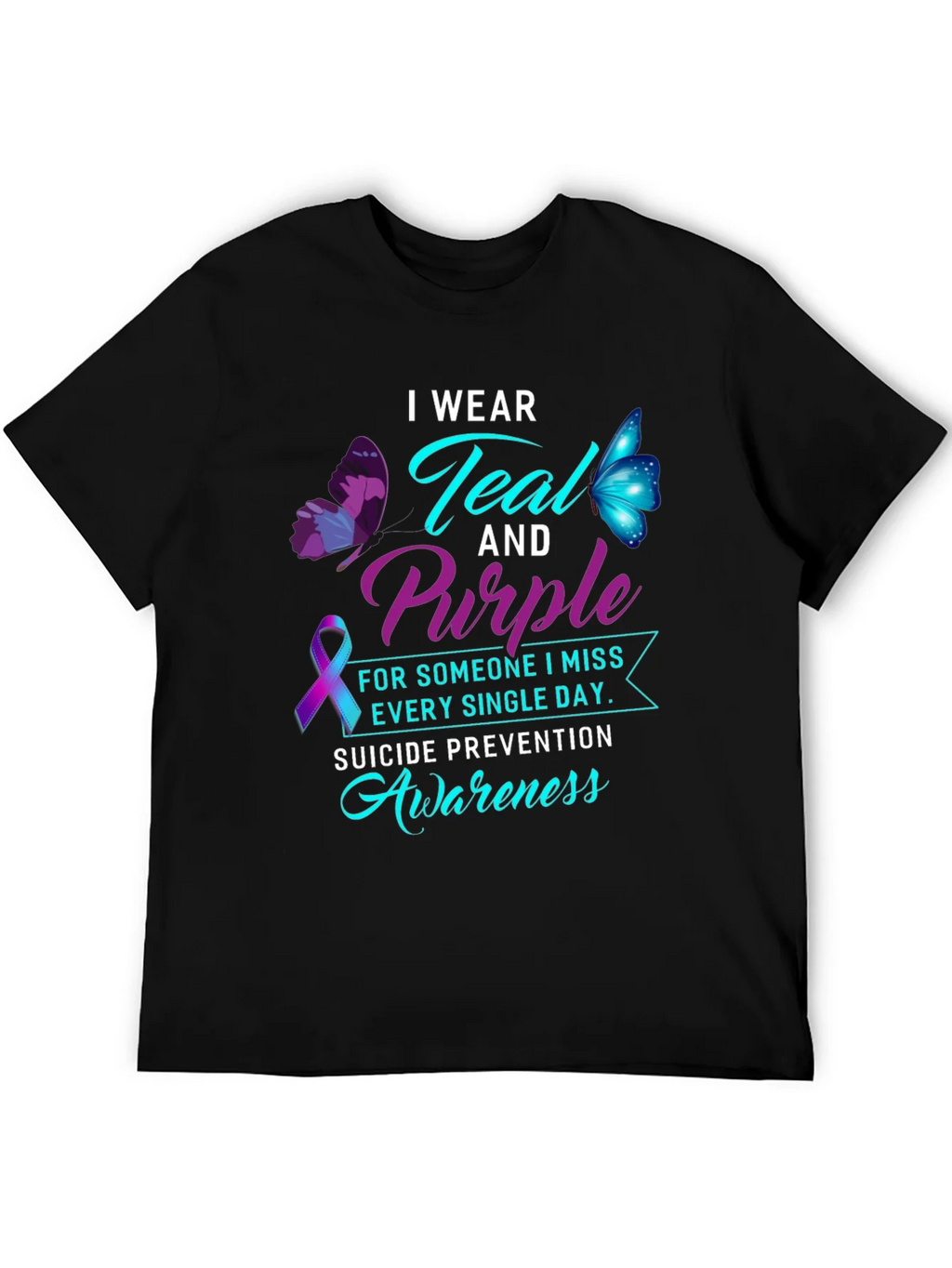 Teal & Purple Suicide Awareness Graphic Tee product image 5