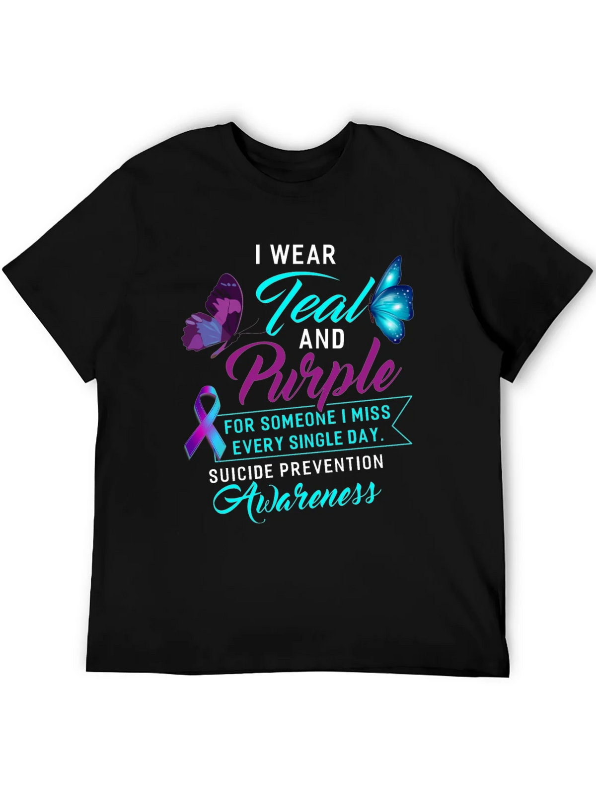 Teal & Purple Suicide Awareness Graphic Tee product image 5