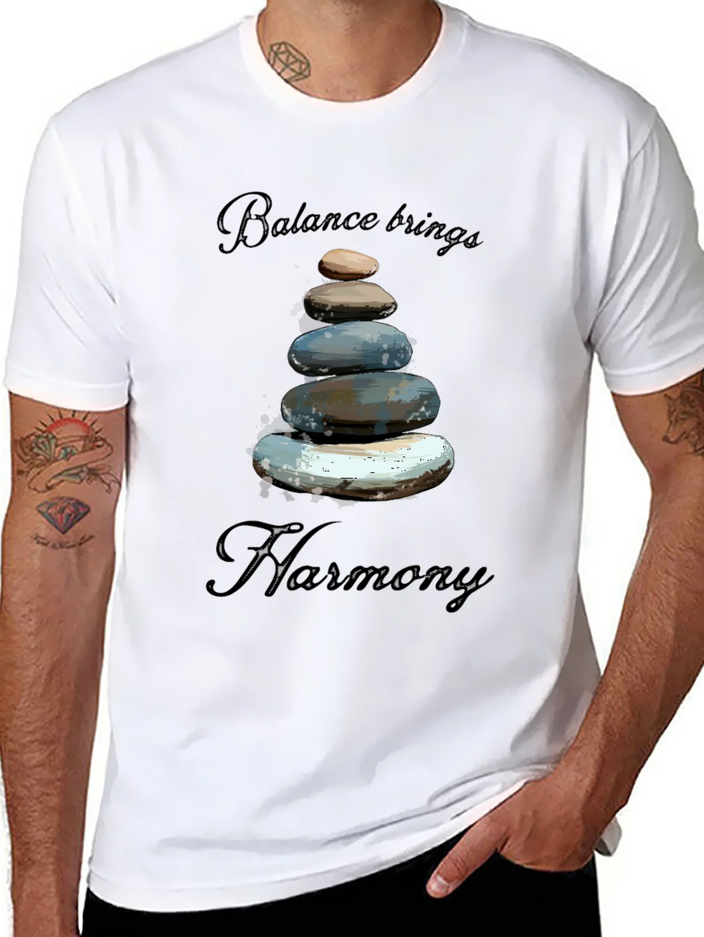 Zen Balance Stone Graphic Tee - Relaxed Fit product image 7