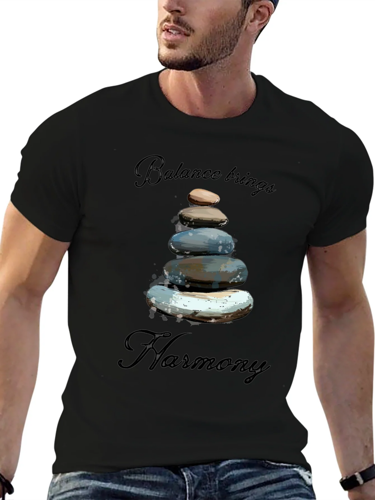 Zen Balance Stone Graphic Tee - Relaxed Fit product image 6