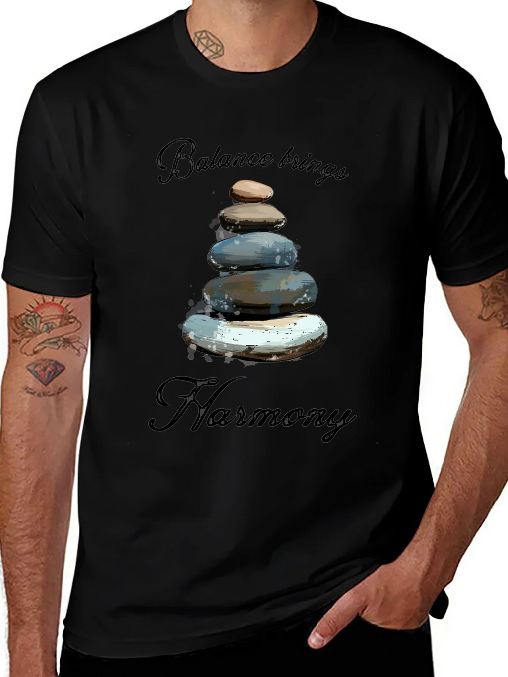 Zen Balance Stone Graphic Tee - Relaxed Fit product image 1