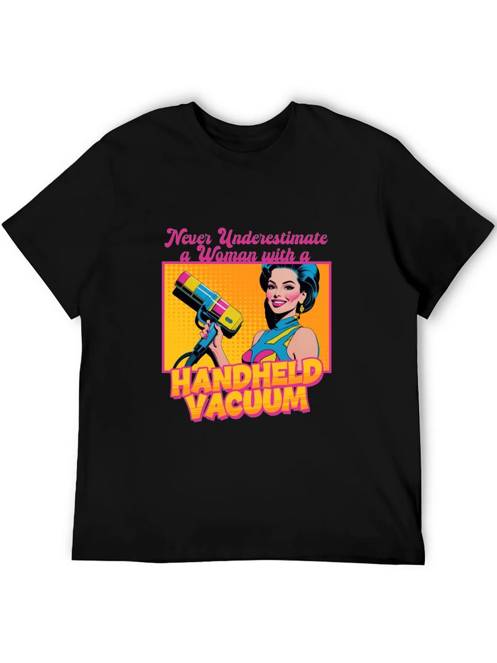 Funny Woman Handheld Vacuum Graphic T-Shirt product image 4