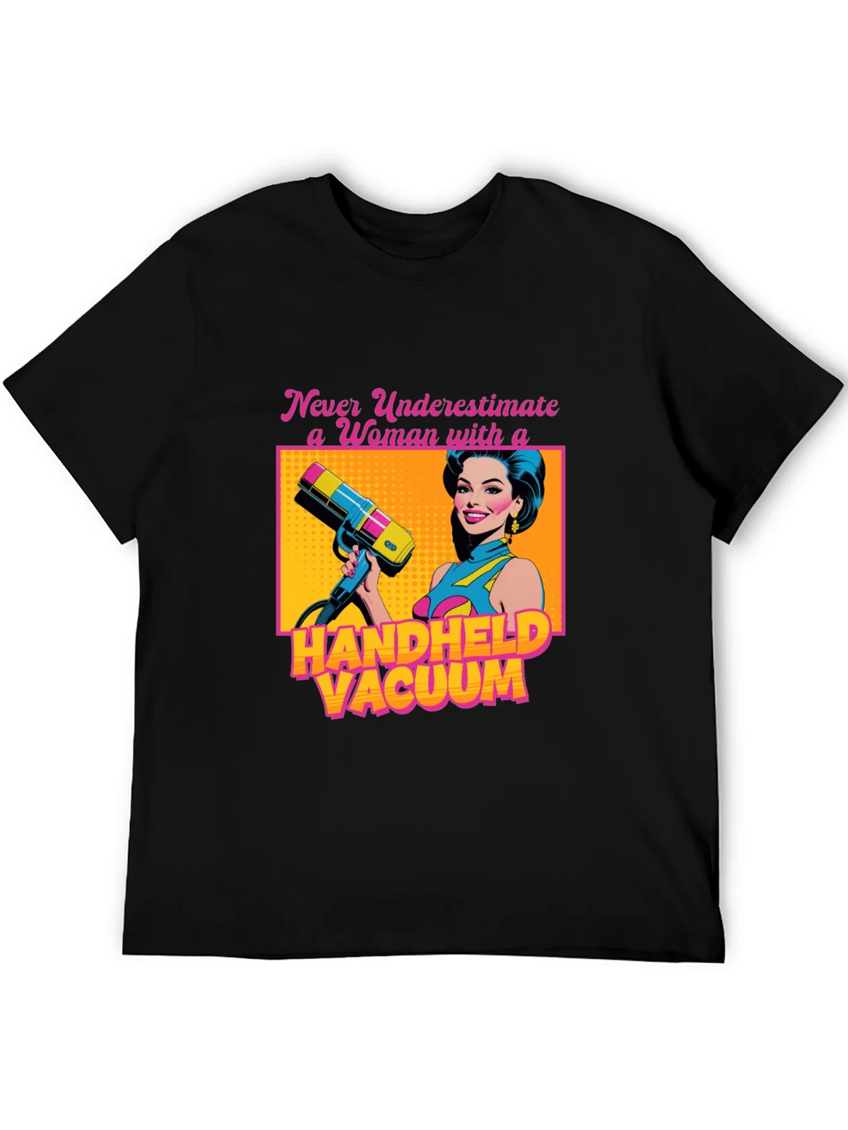 Funny Woman Handheld Vacuum Graphic T-Shirt product image 4