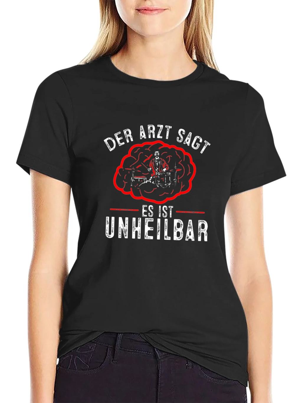 Der Arzt Sagt Drummer T-Shirt - Black Cotton product image 2
