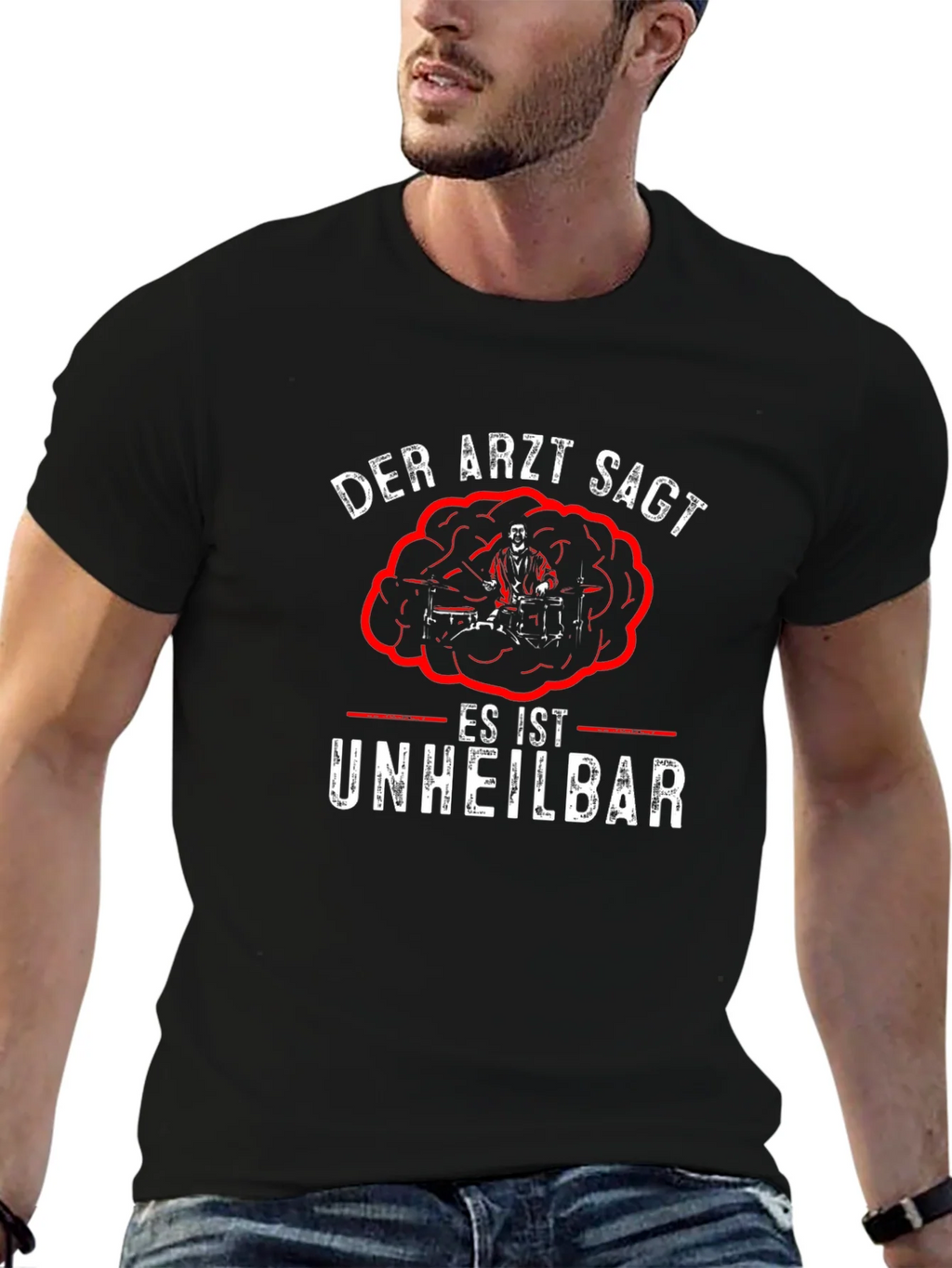 Der Arzt Sagt Drummer T-Shirt - Black Cotton product image 6
