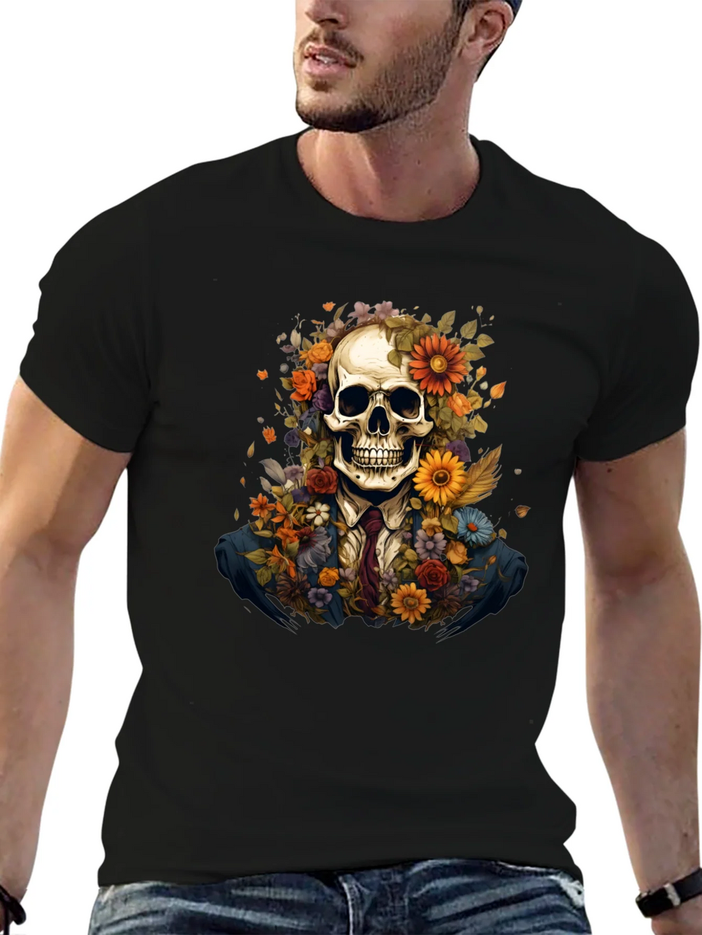 Floral Skull Graphic Tee - Unique Art Design product image 6