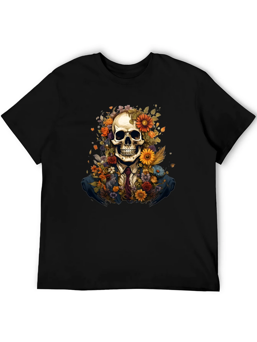 Floral Skull Graphic Tee - Unique Art Design product image 5