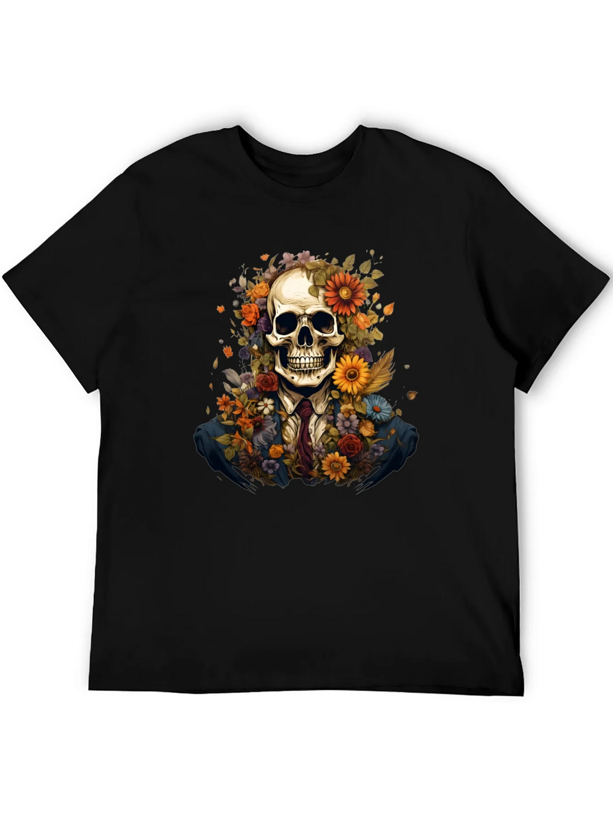 Floral Skull Graphic Tee - Unique Art Design product image 5