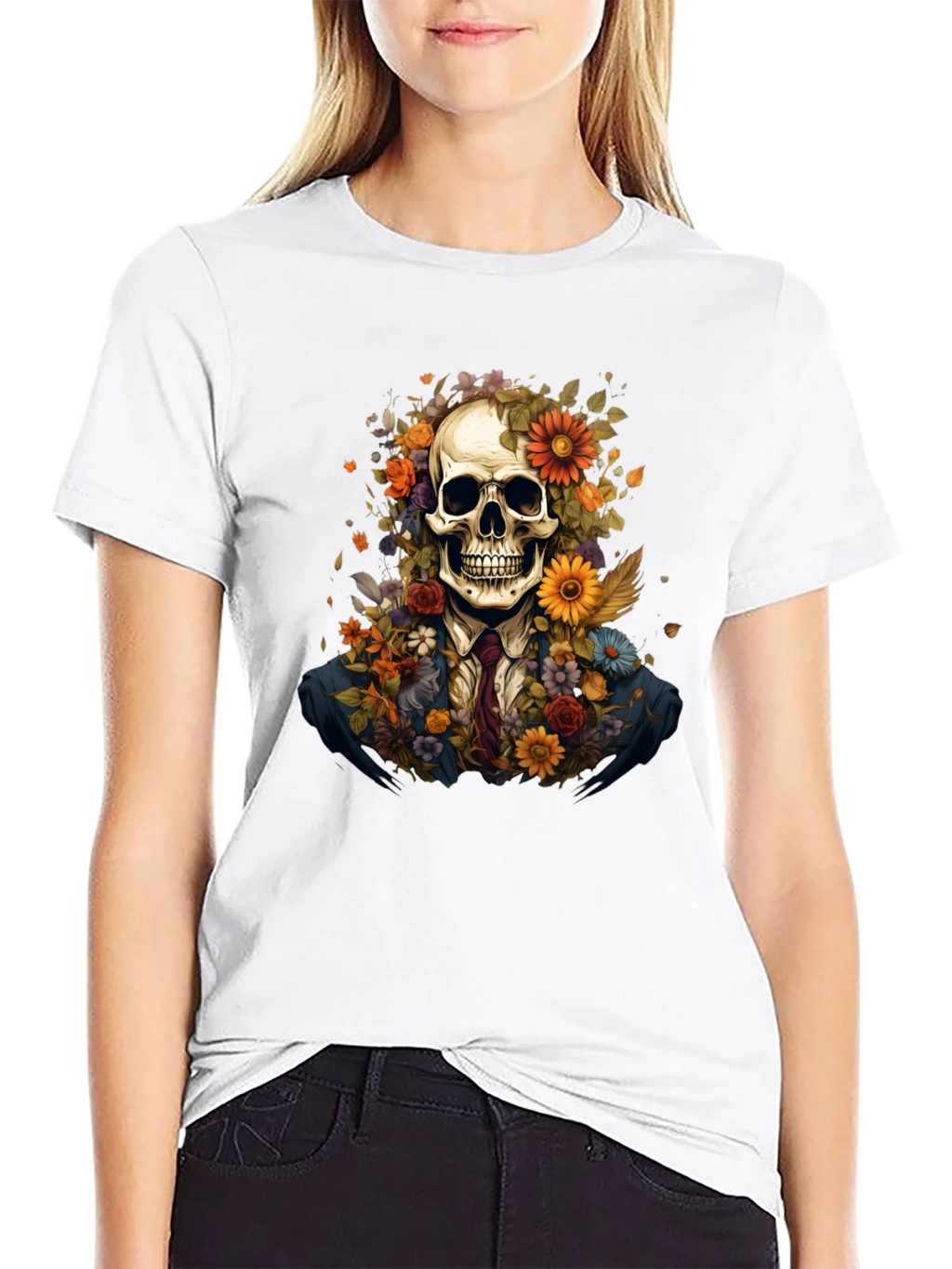 Floral Skull Graphic Tee - Unique Art Design product image 8