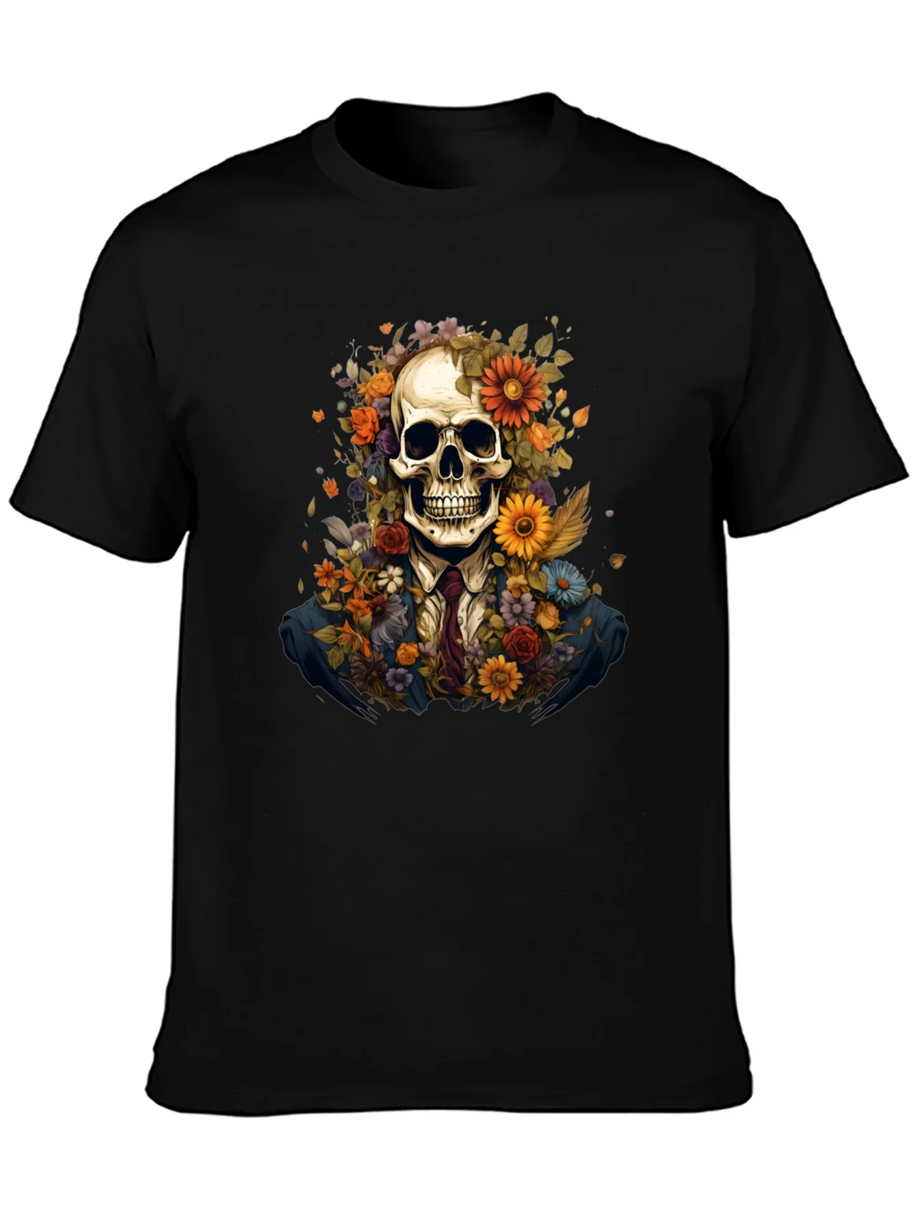Floral Skull Graphic Tee - Unique Art Design product image 3