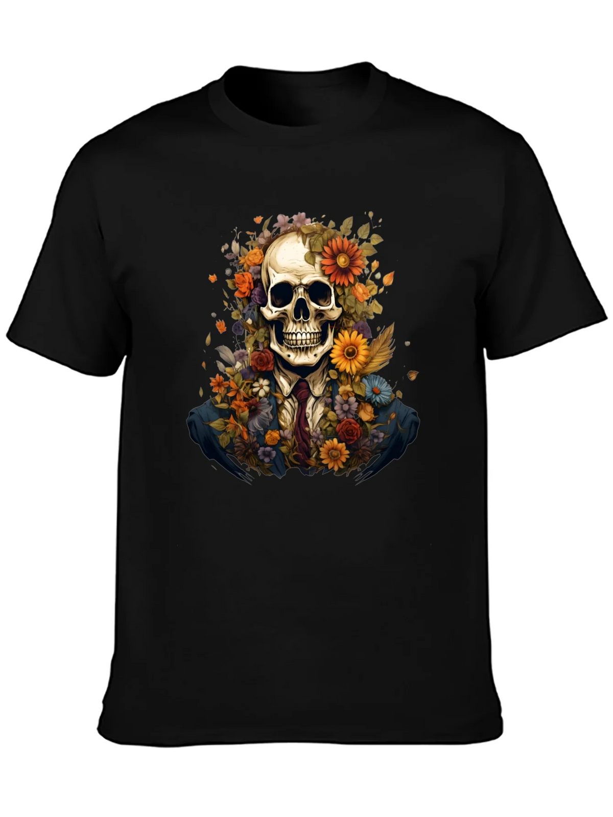 Floral Skull Graphic Tee - Unique Art Design product image 3