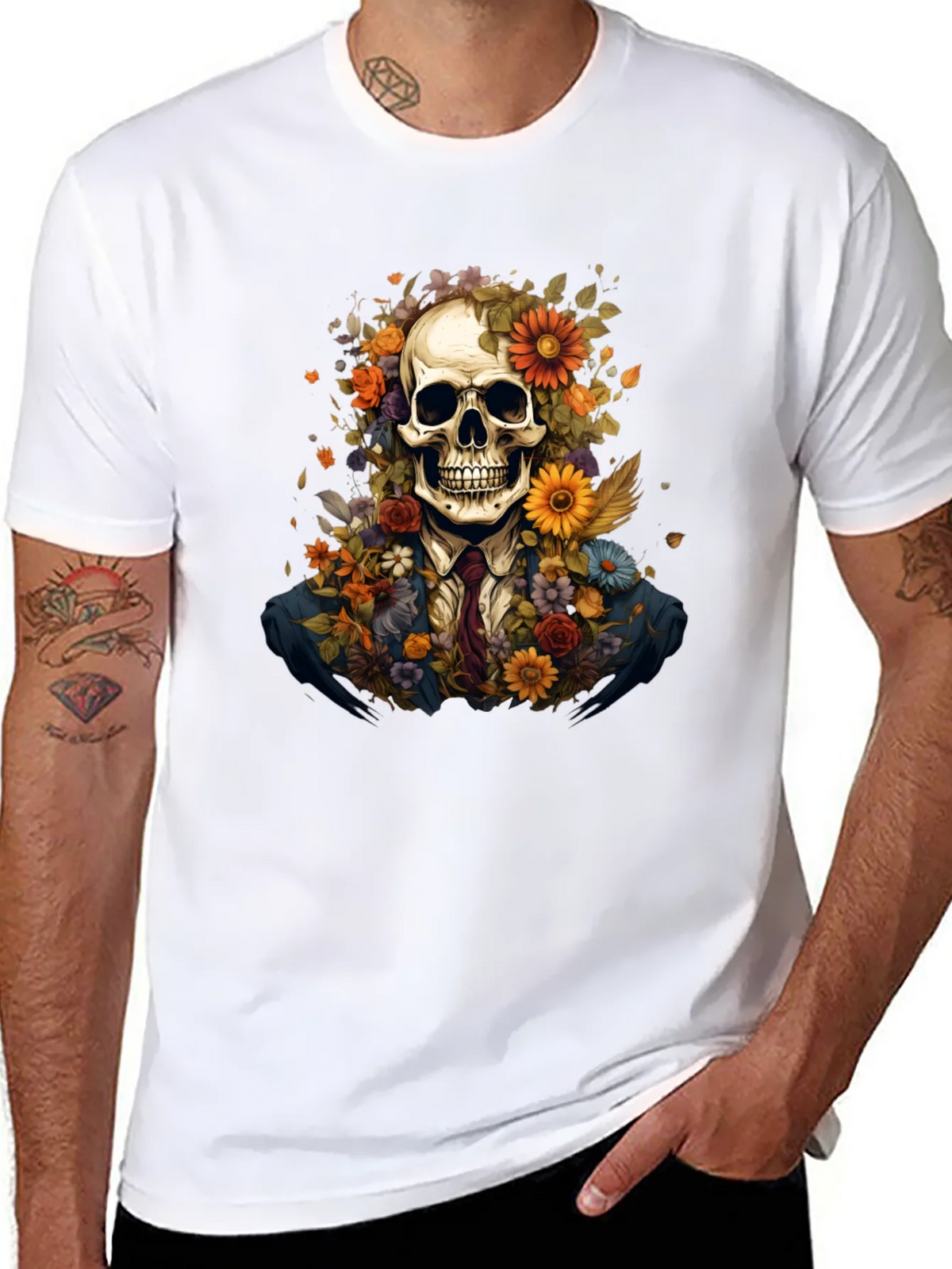 Floral Skull Graphic Tee - Unique Art Design product image 7