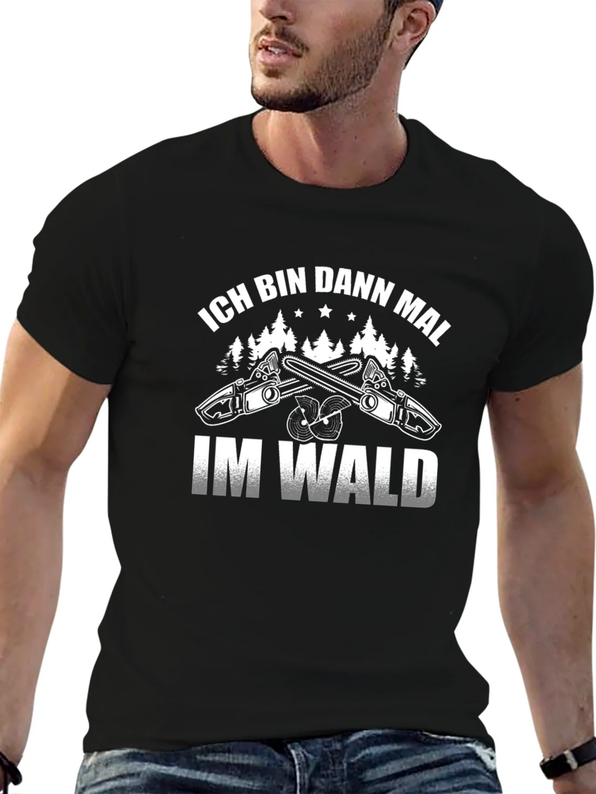 Ich Bin Dann Mal Im Wald Black T-Shirt product image 6
