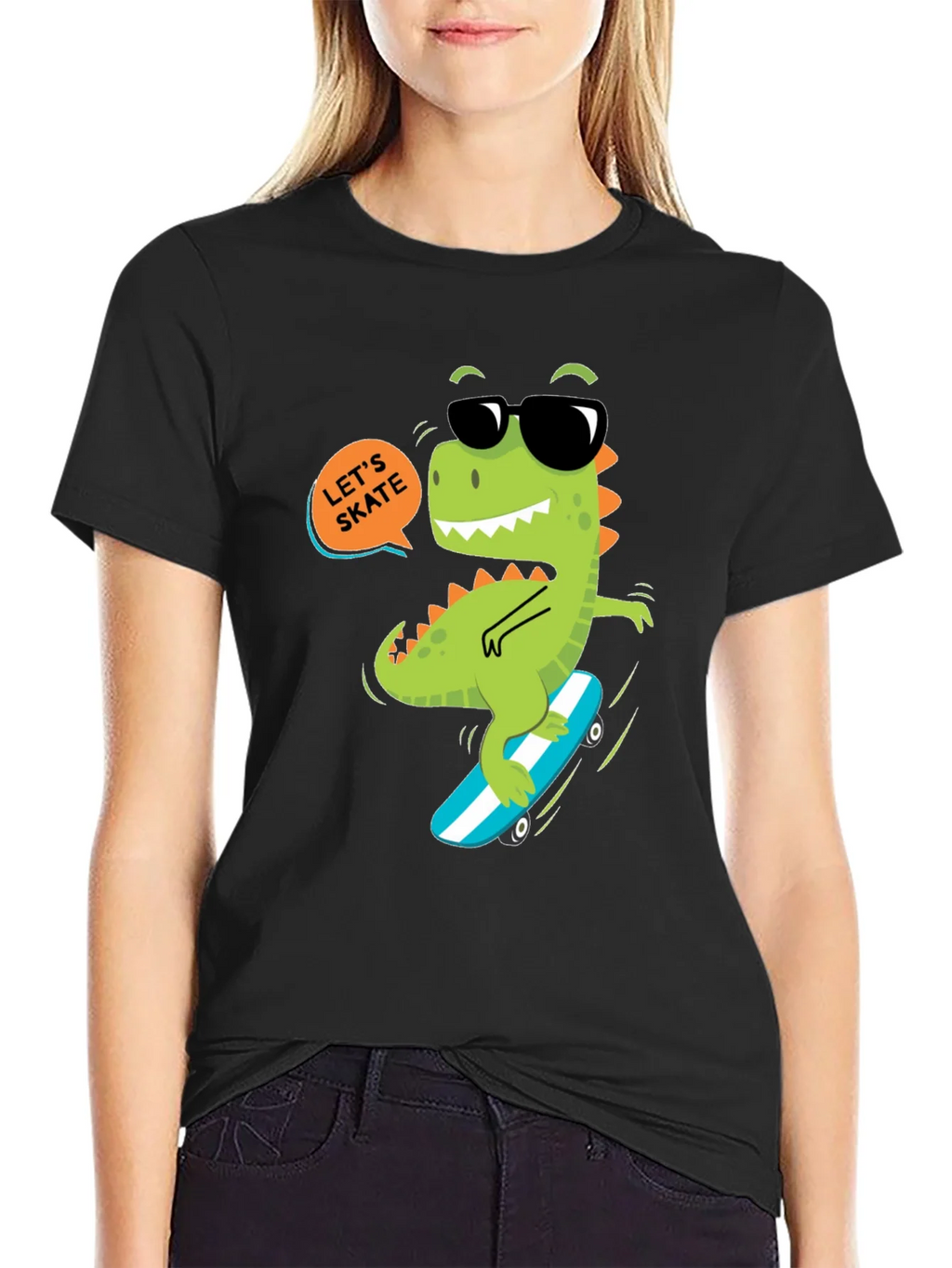 Dino Skateboard T-Shirt - Lets Skate product image 2