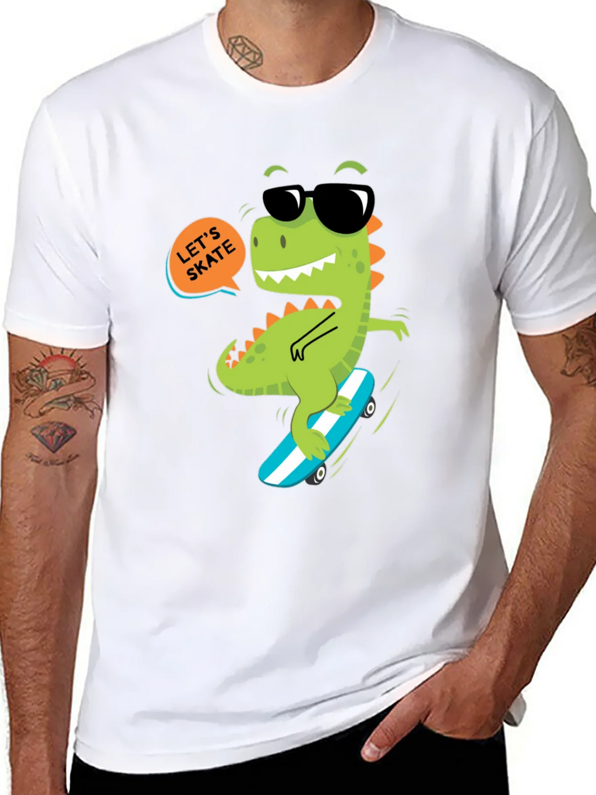 Dino Skateboard T-Shirt - Lets Skate product image 7