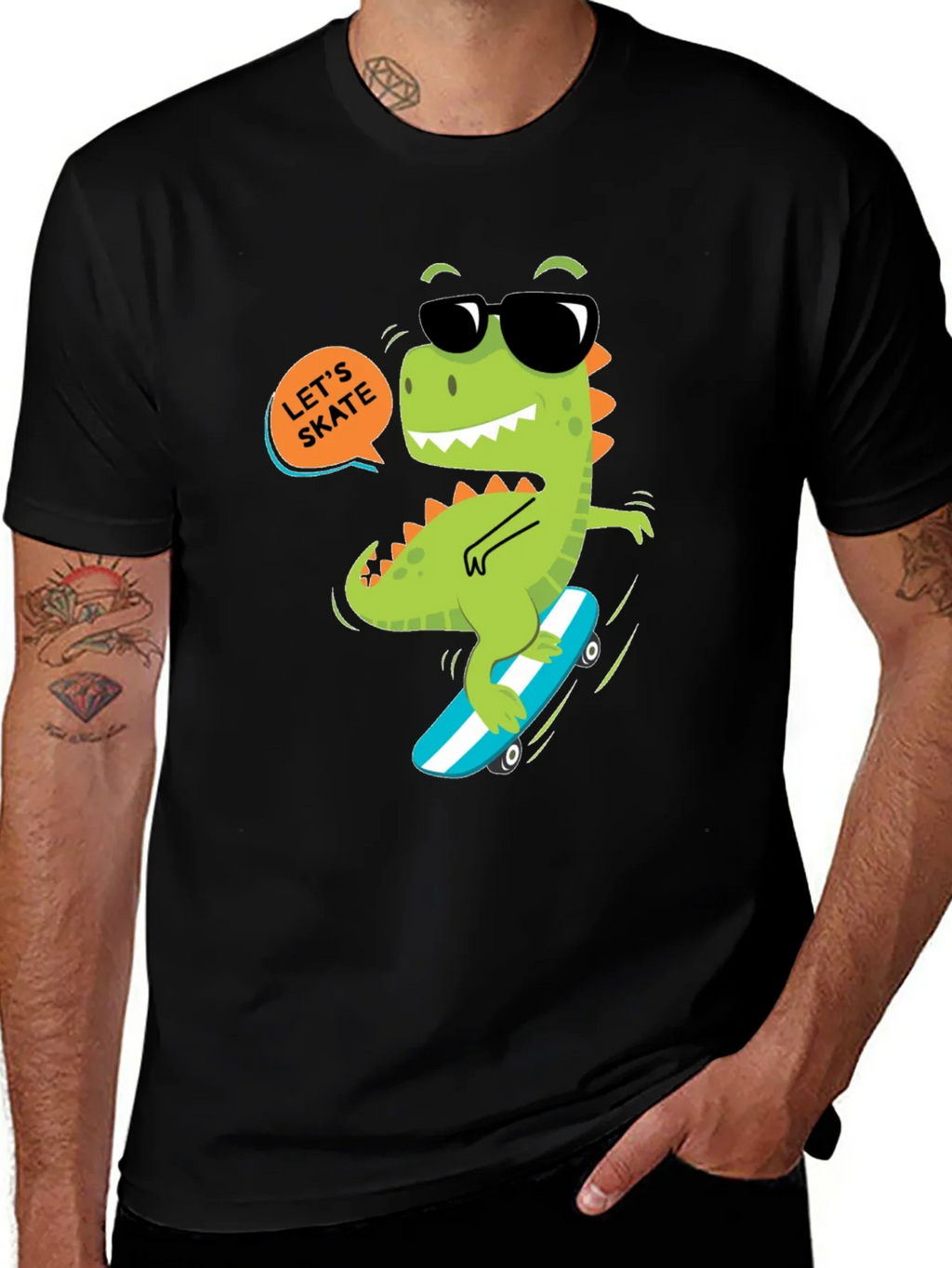 Dino Skateboard T-Shirt - Lets Skate product image 1