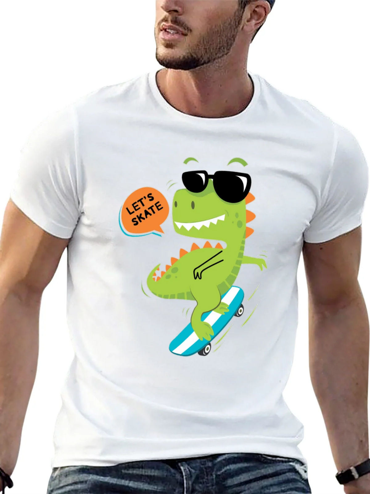 Dino Skateboard T-Shirt - Lets Skate product image 12