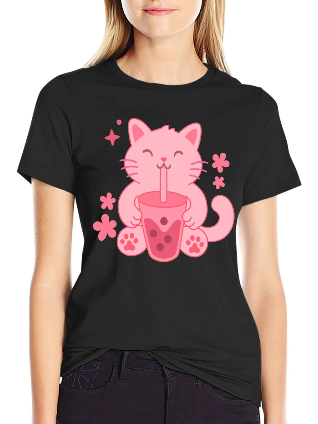Cute Cat Boba Tea Graphic Tee - Trendy Unisex Shirt product image 2
