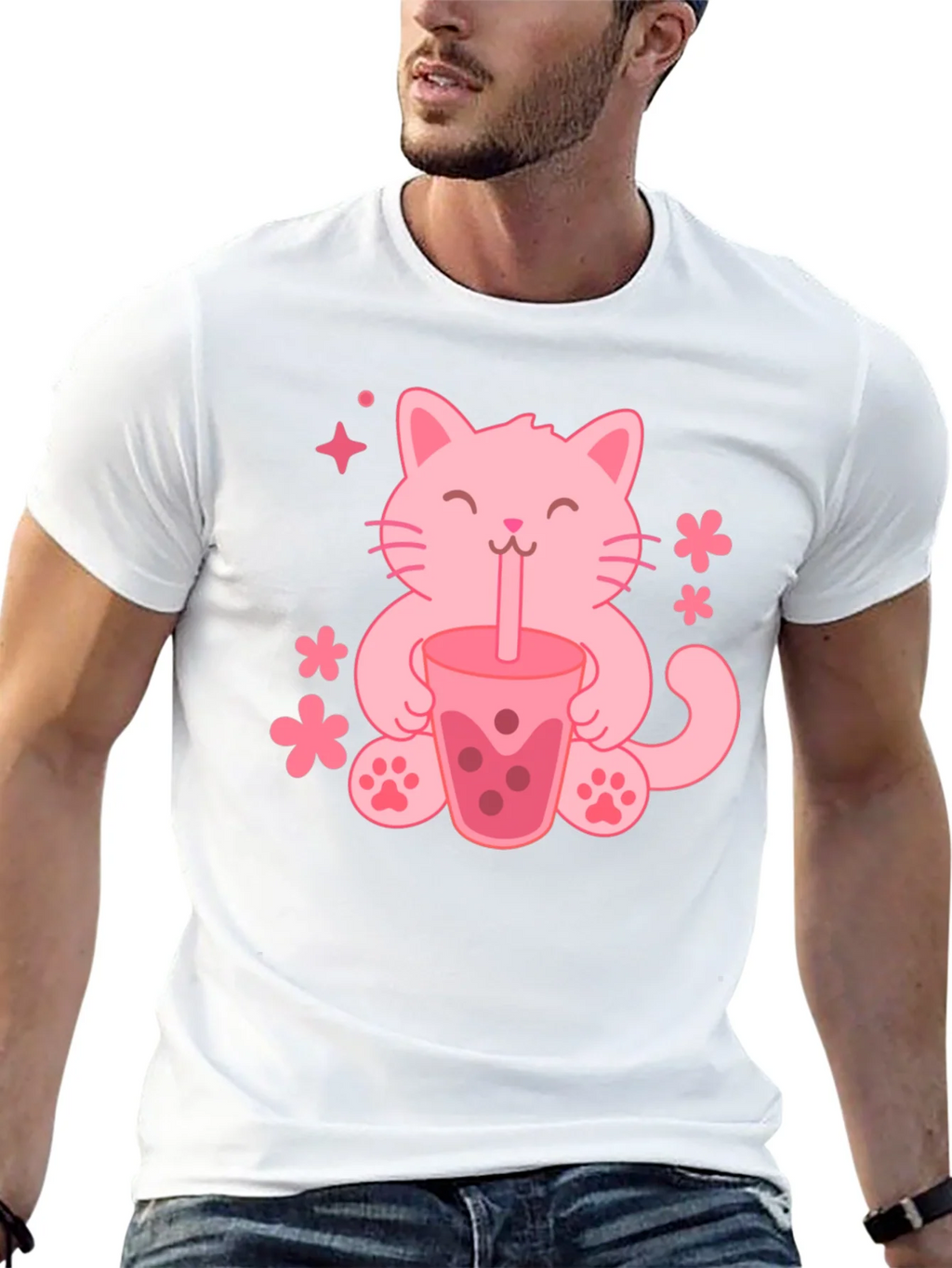 Cute Cat Boba Tea Graphic Tee - Trendy Unisex Shirt product image 12