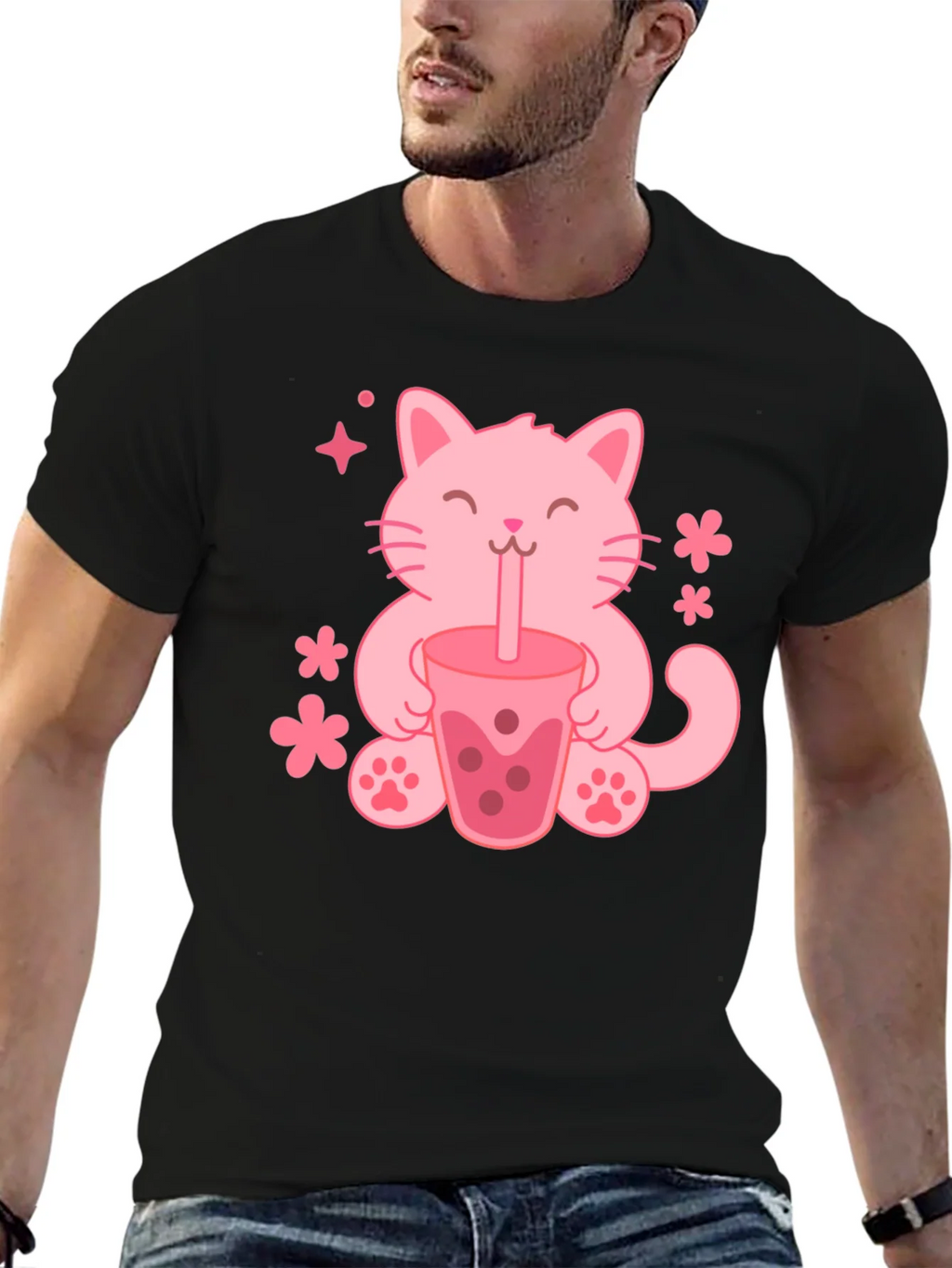 Cute Cat Boba Tea Graphic Tee - Trendy Unisex Shirt product image 6