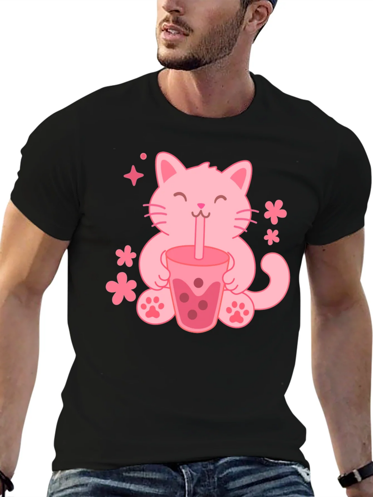 Cute Cat Boba Tea Graphic Tee - Trendy Unisex Shirt product image 6