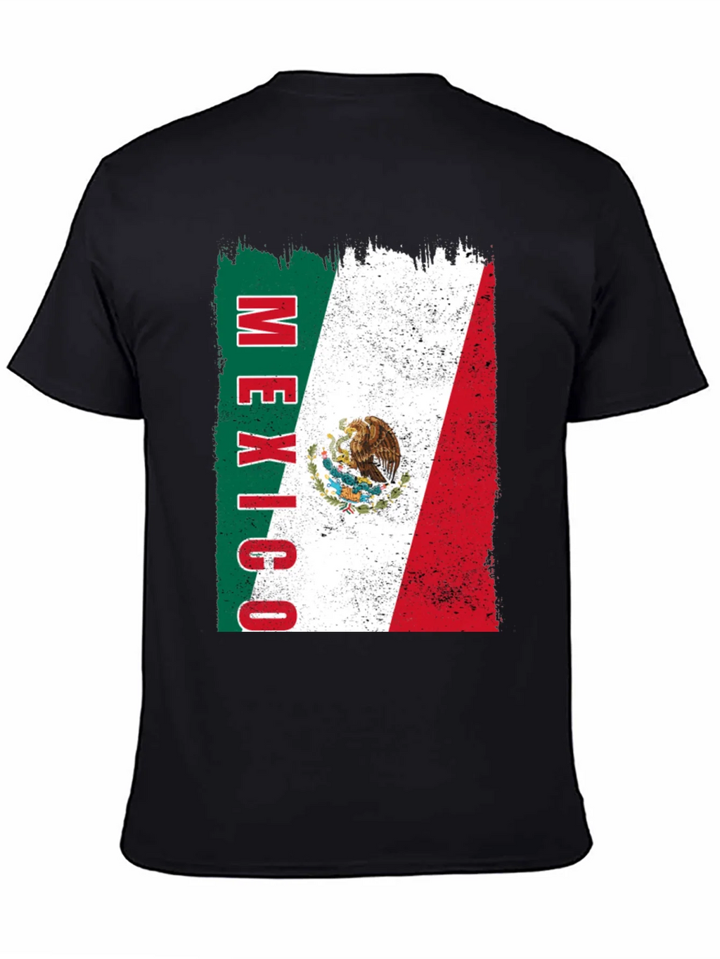Mexico Flag Graphic Tee - Black Cotton T-Shirt product image 4