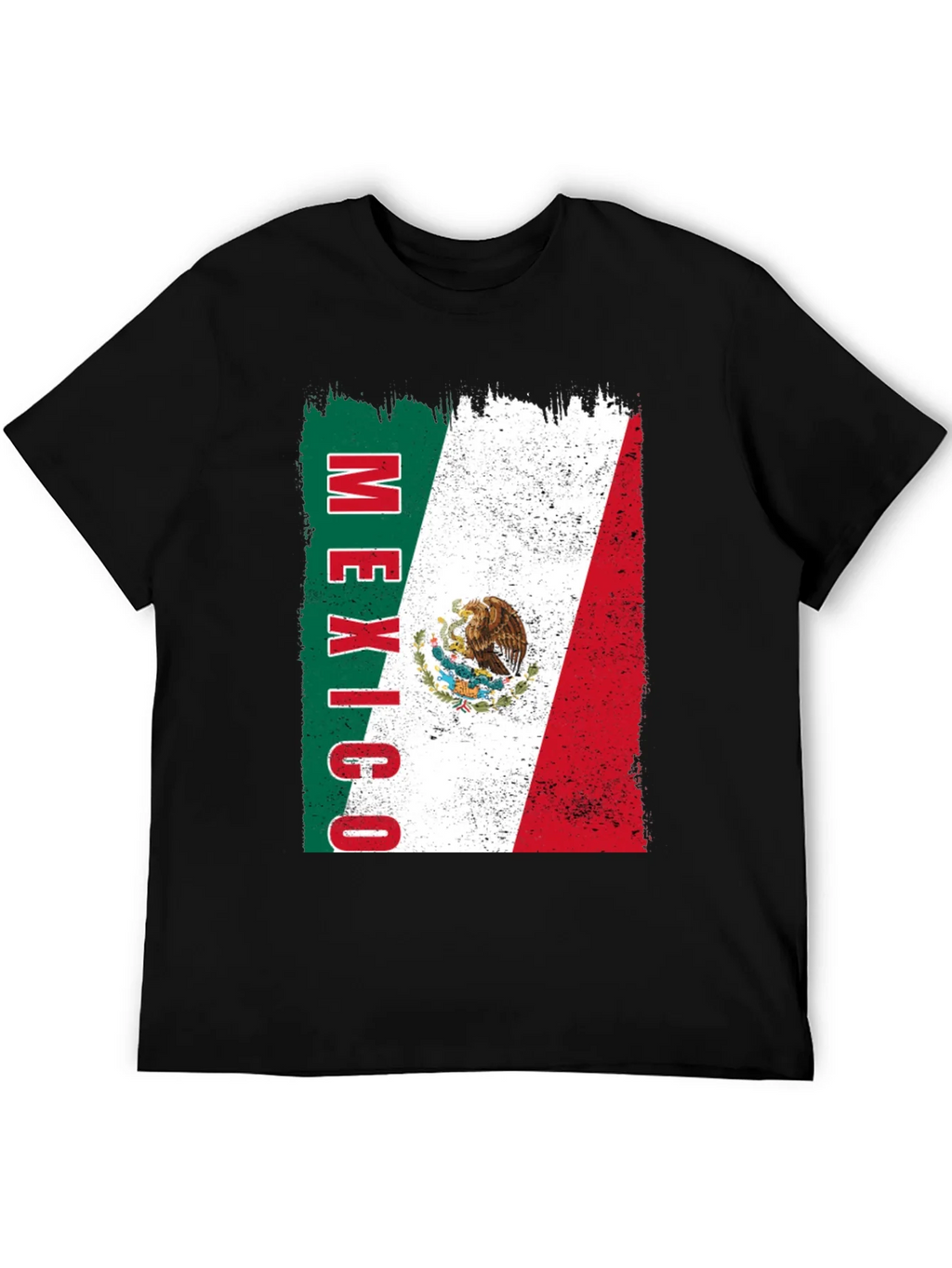 Mexico Flag Graphic Tee - Black Cotton T-Shirt product image 5