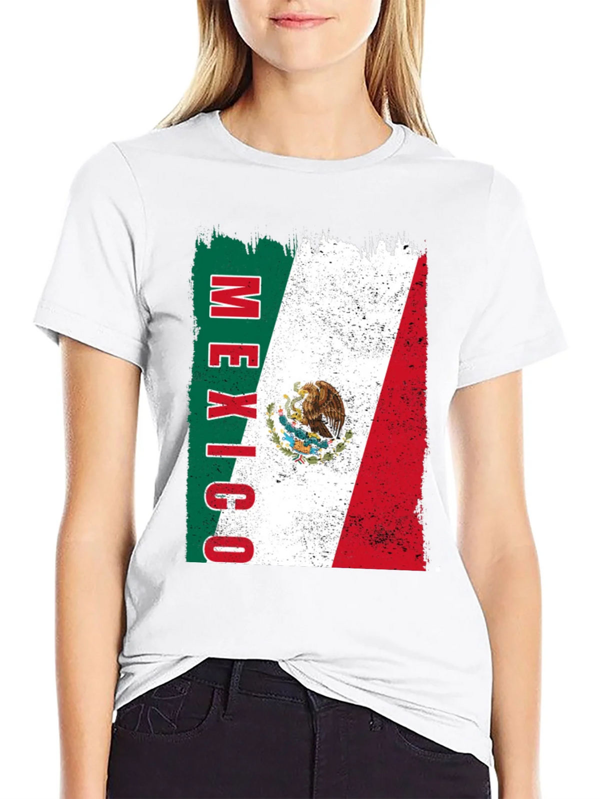 Mexico Flag Graphic Tee - Black Cotton T-Shirt product image 8