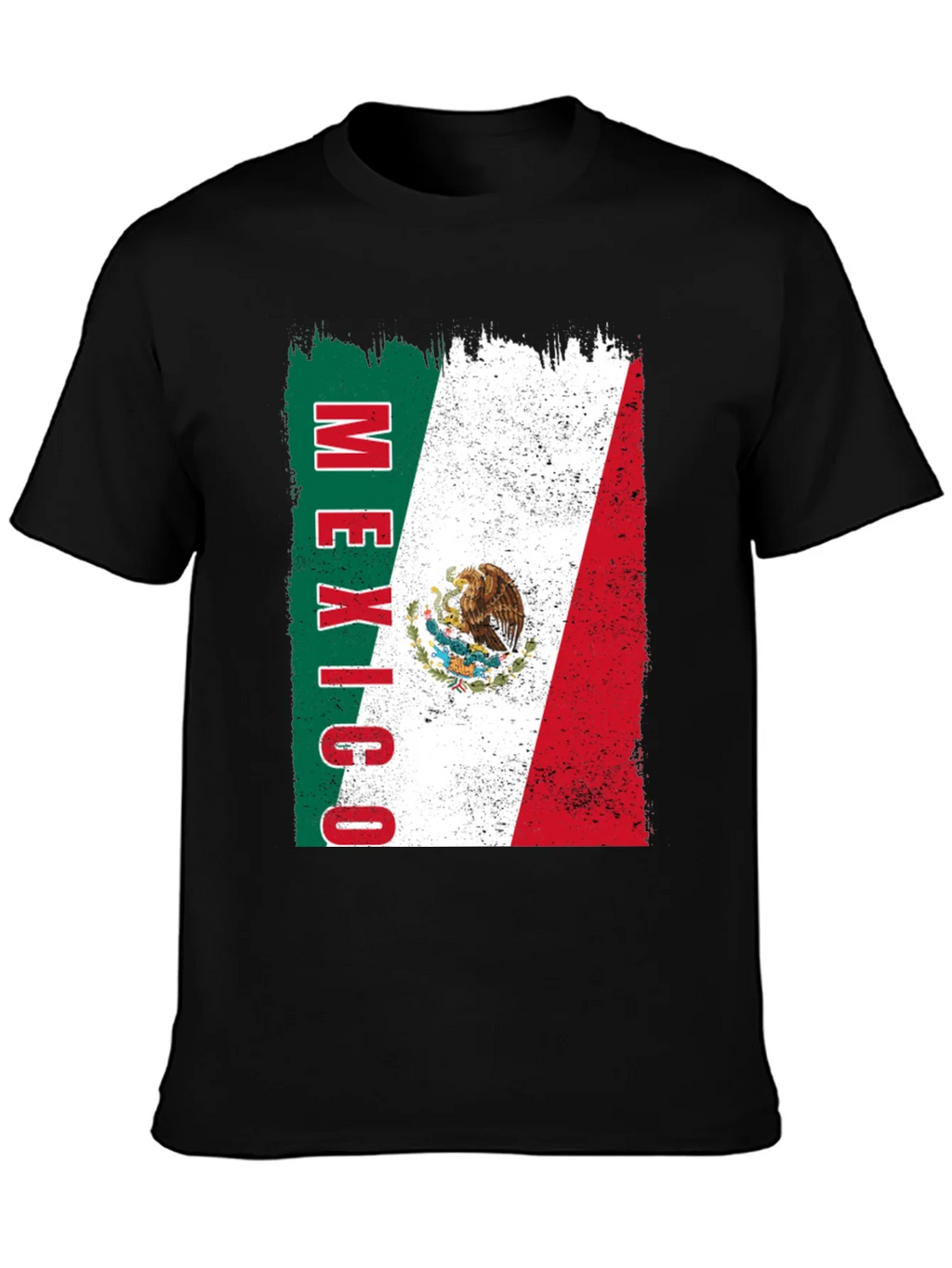 Mexico Flag Graphic Tee - Black Cotton T-Shirt product image 3