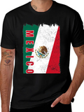 Mexico Flag Graphic Tee - Black Cotton T-Shirt product image 1
