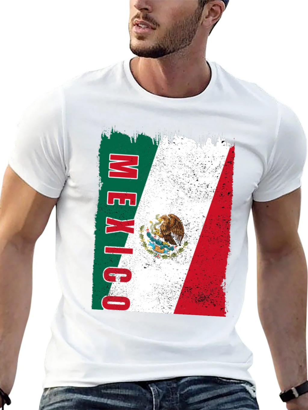 Mexico Flag Graphic Tee - Black Cotton T-Shirt product image 12