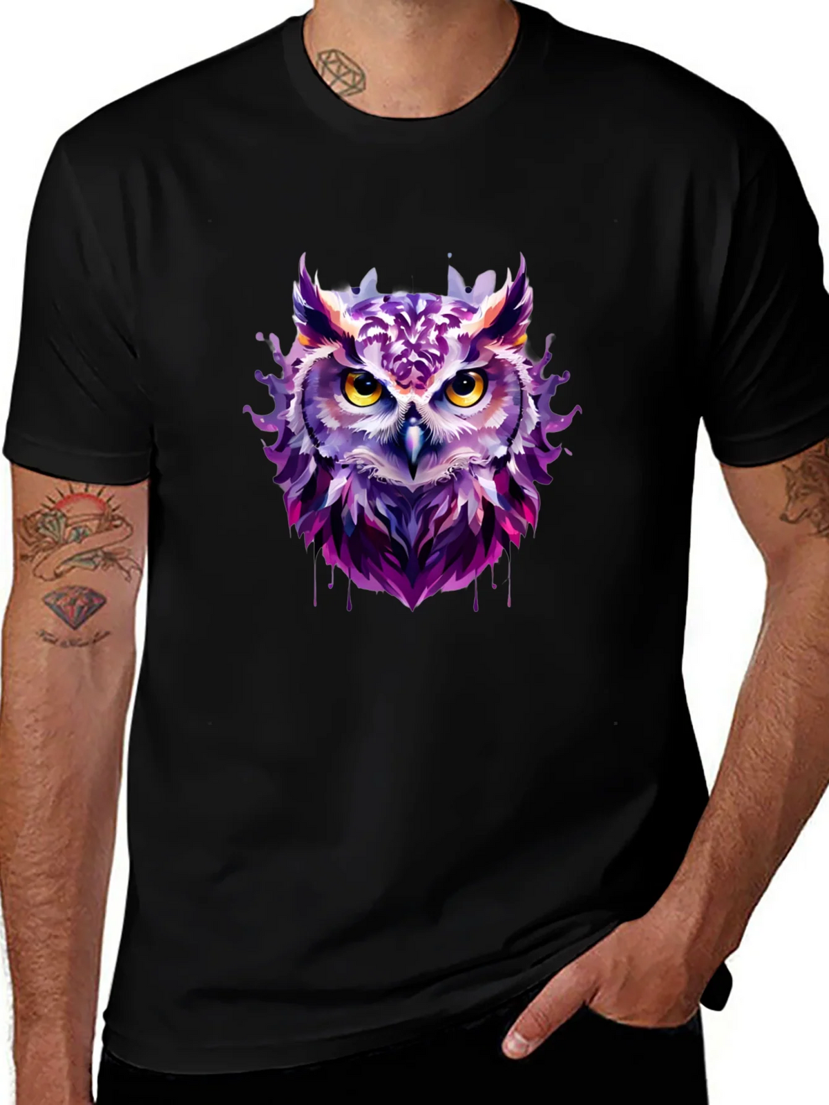 Artistic Owl Graphic Tee - Unique Design product image 1