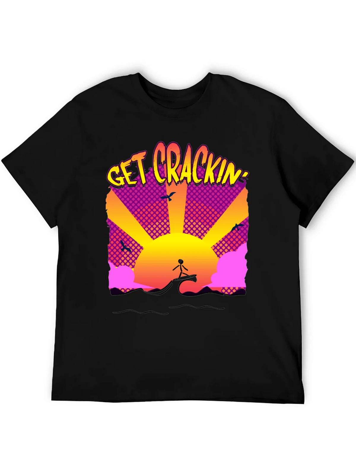Get Crackin Graphic T-Shirt - Surfing Sunrise product image 4