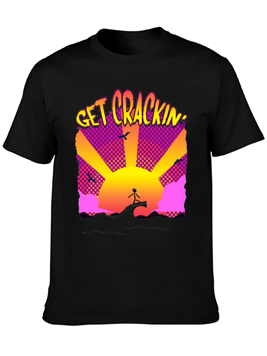 Get Crackin Graphic T-Shirt - Surfing Sunrise product image 3