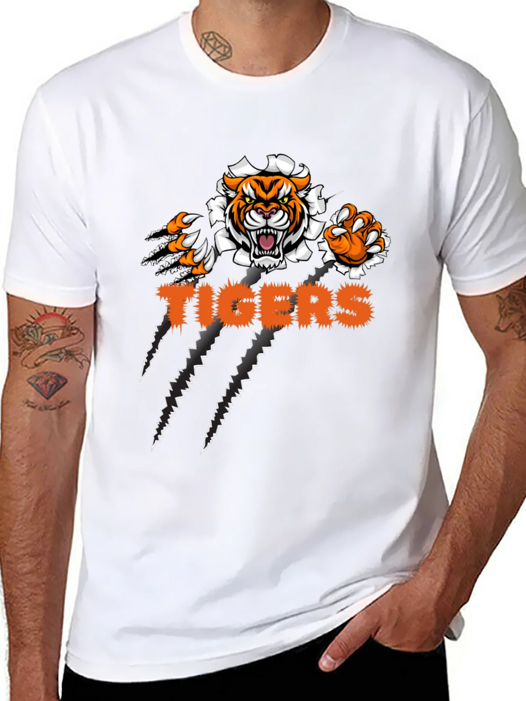 Tigers Graphic Print Black T-Shirt product image 7
