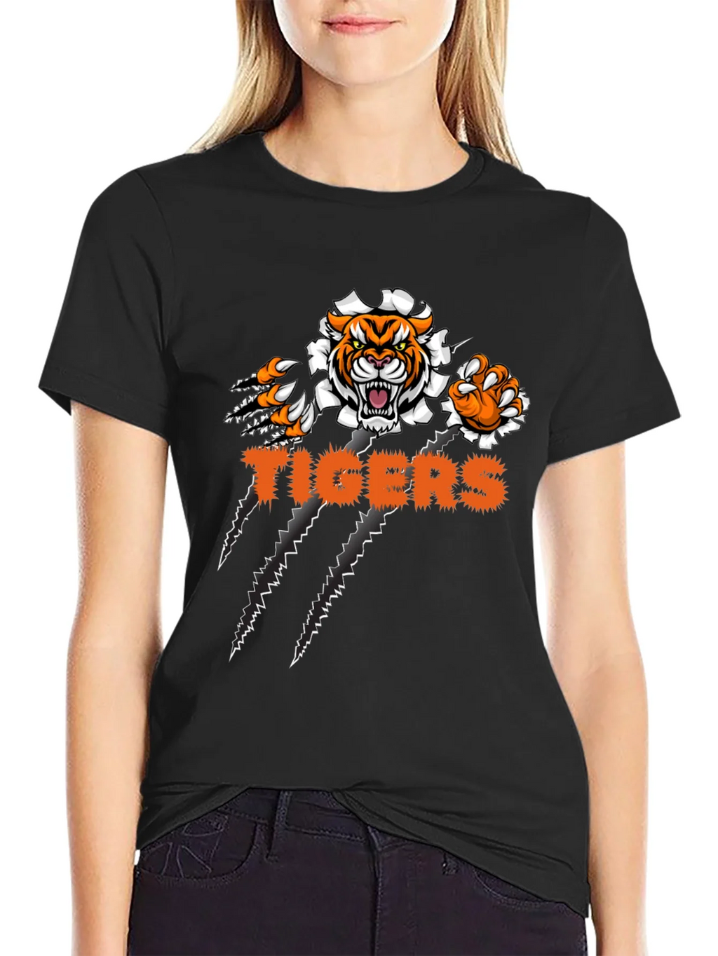 Tigers Graphic Print Black T-Shirt product image 2