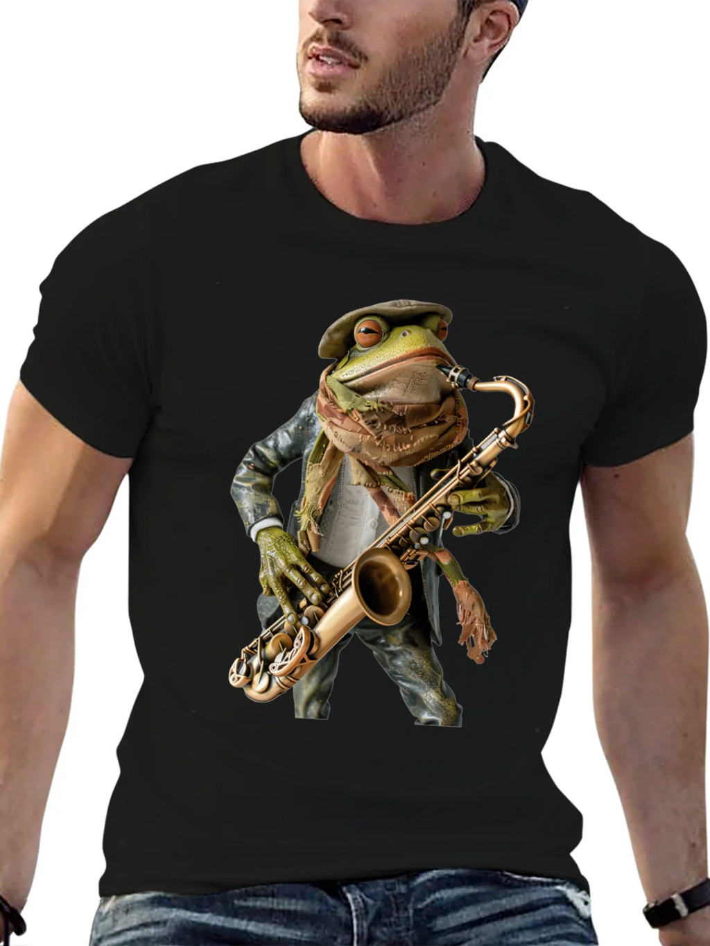 Jazz Frog Saxophone T-Shirt - Cool Musician Tee product image 6