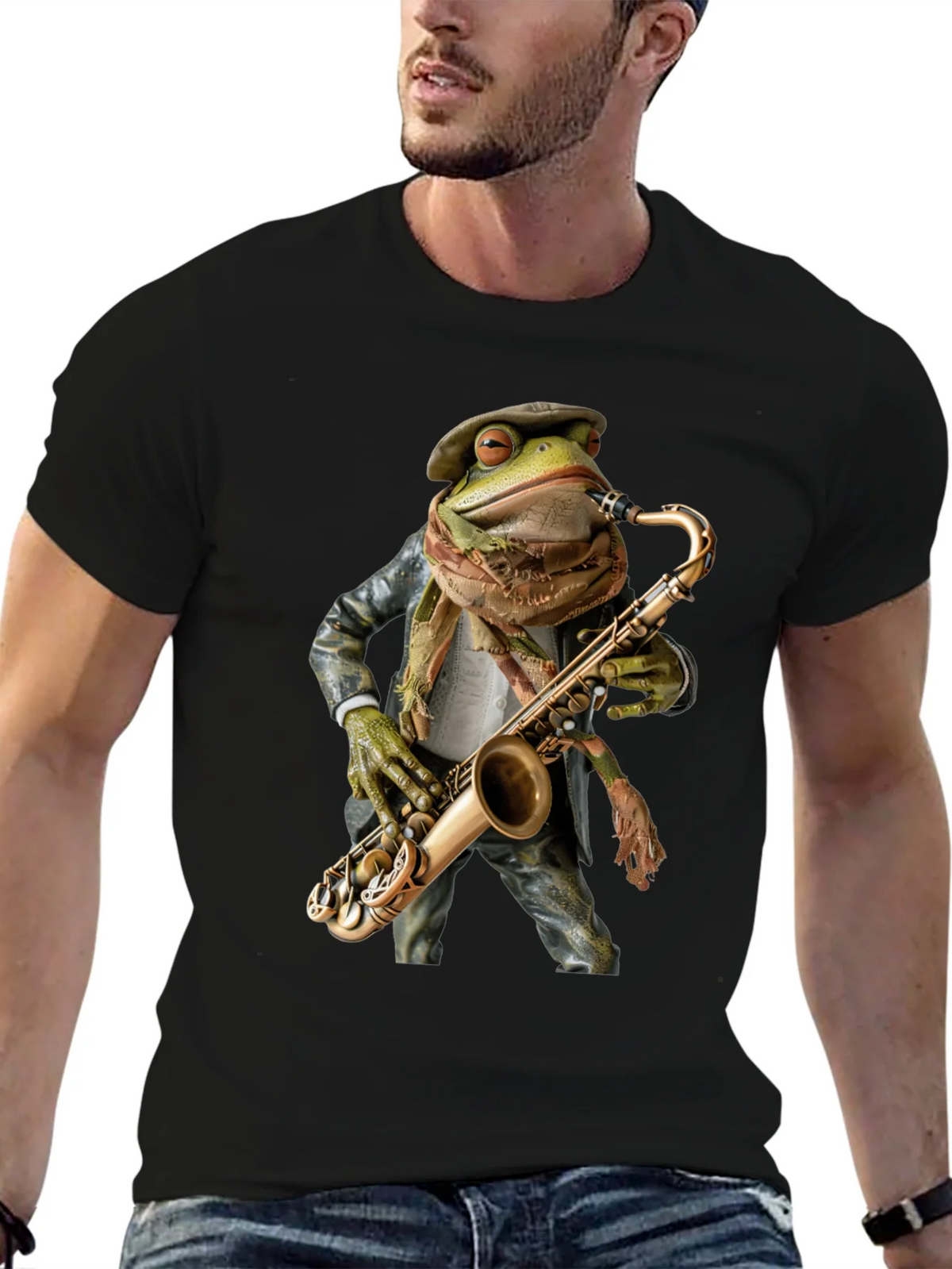 Jazz Frog Saxophone T-Shirt - Cool Musician Tee product image 6