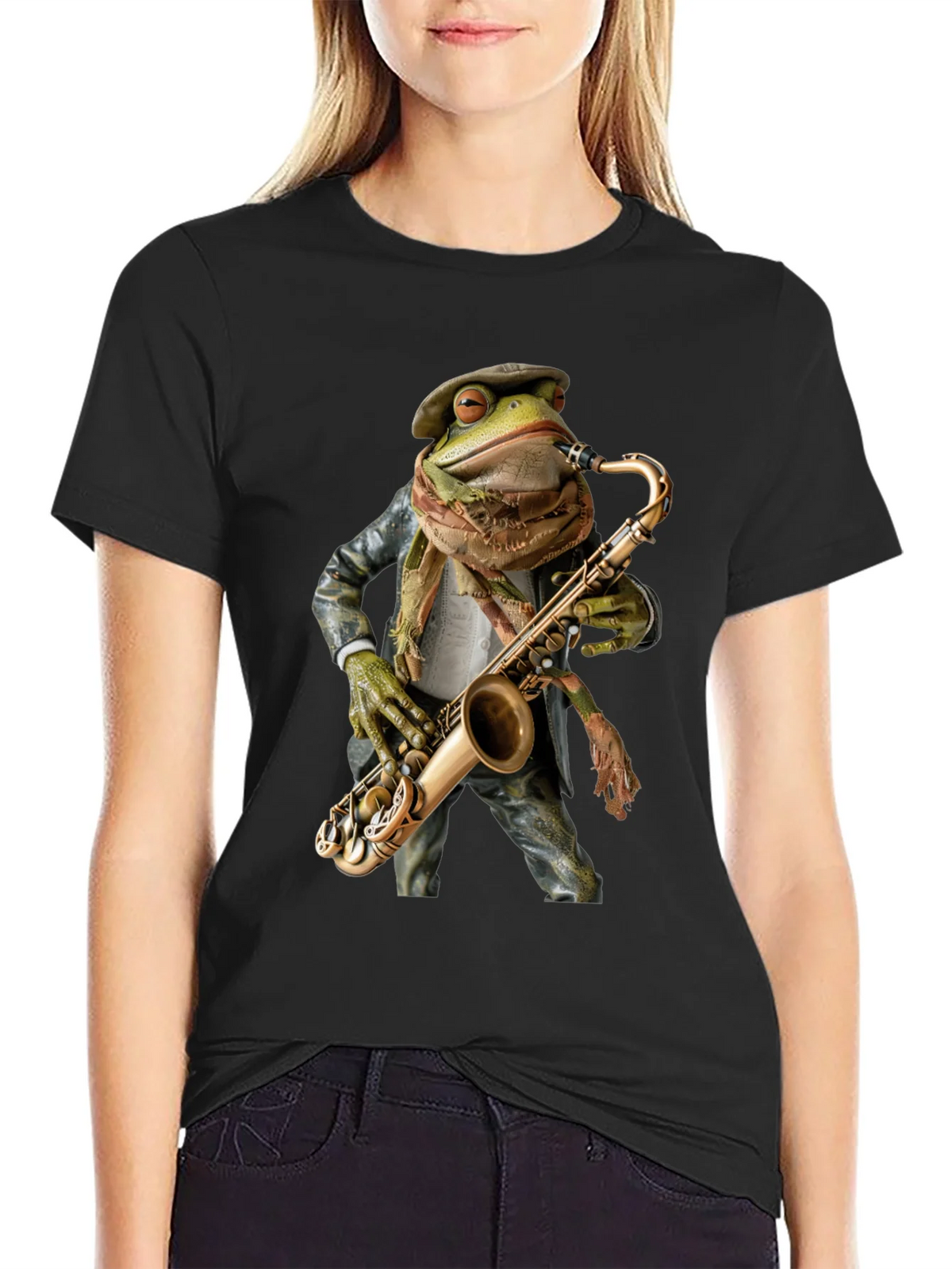 Jazz Frog Saxophone T-Shirt - Cool Musician Tee product image 2