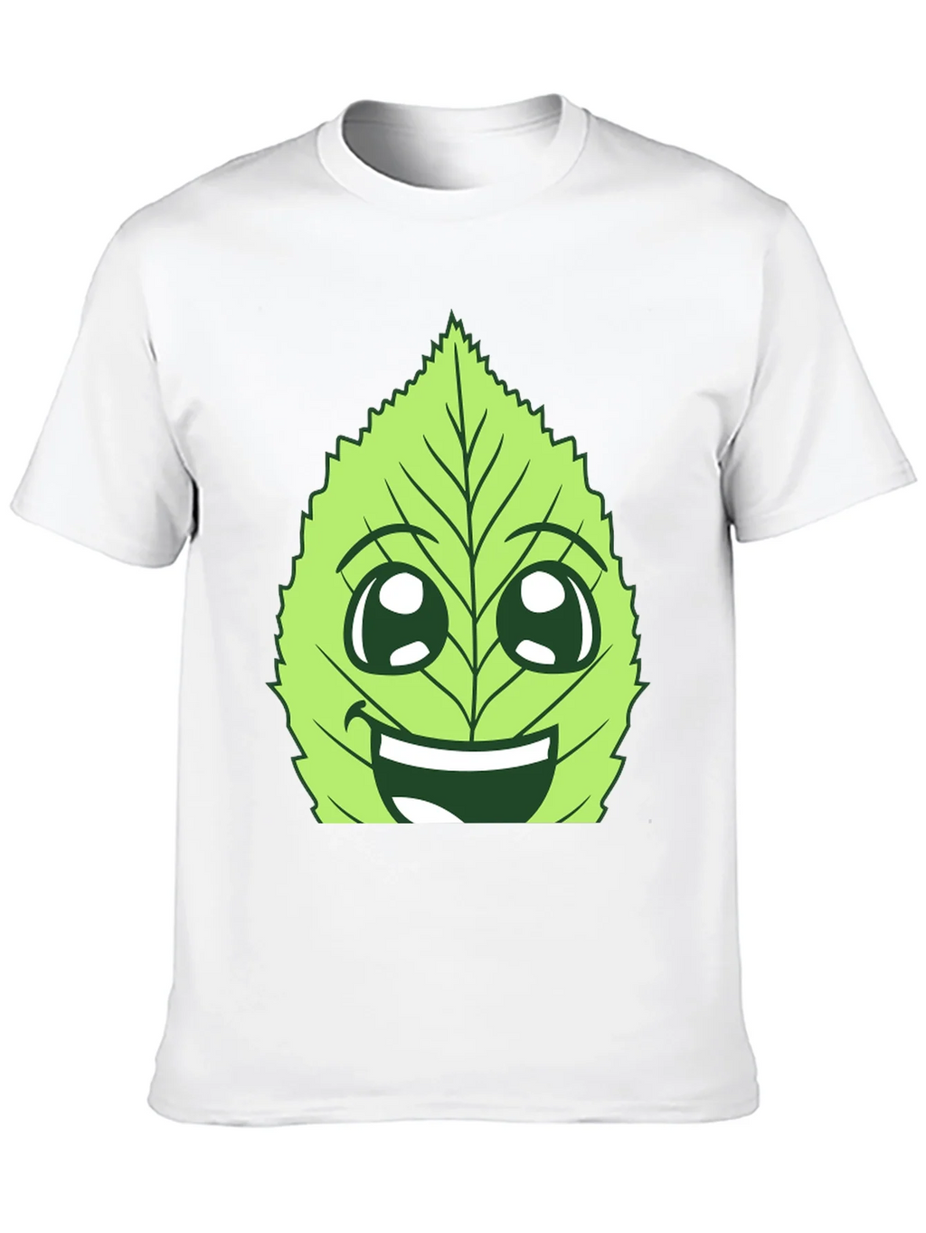 Funny Leaf Face Graphic T-Shirt - Black Cotton Tee product image 9
